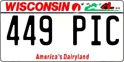 WI license plate 449PIC