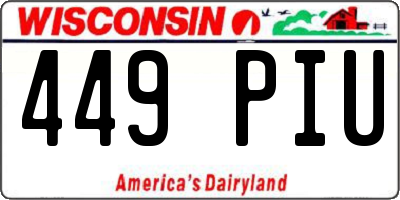 WI license plate 449PIU