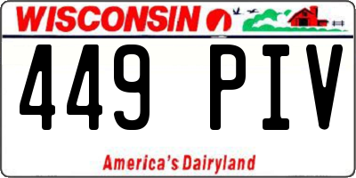 WI license plate 449PIV