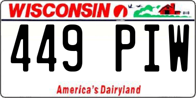 WI license plate 449PIW