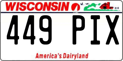 WI license plate 449PIX