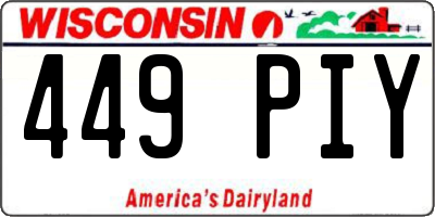 WI license plate 449PIY
