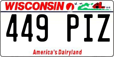 WI license plate 449PIZ
