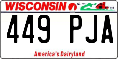 WI license plate 449PJA