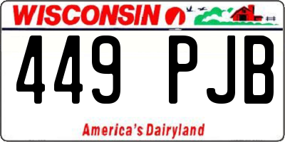 WI license plate 449PJB