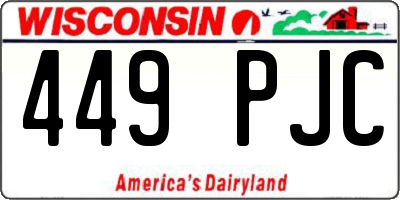 WI license plate 449PJC