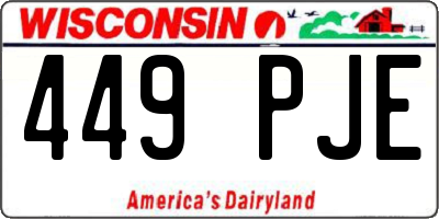 WI license plate 449PJE