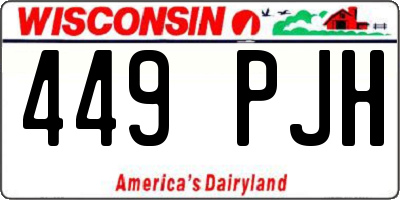 WI license plate 449PJH