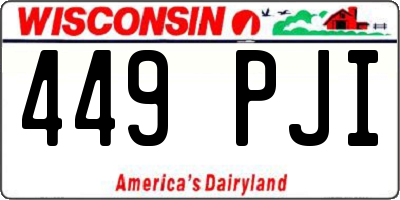 WI license plate 449PJI