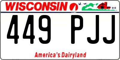 WI license plate 449PJJ