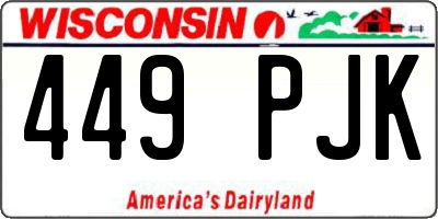 WI license plate 449PJK