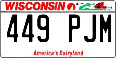WI license plate 449PJM