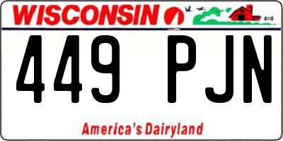 WI license plate 449PJN