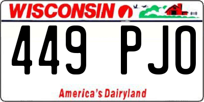 WI license plate 449PJO