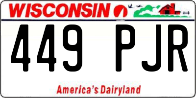 WI license plate 449PJR