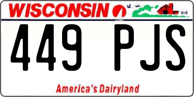 WI license plate 449PJS