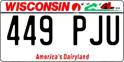 WI license plate 449PJU