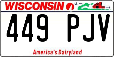 WI license plate 449PJV