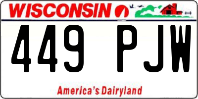 WI license plate 449PJW