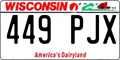WI license plate 449PJX