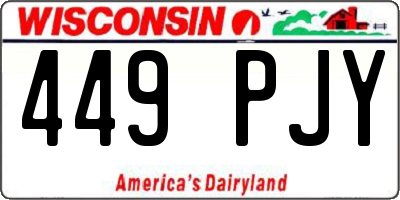 WI license plate 449PJY