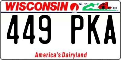 WI license plate 449PKA
