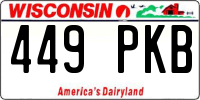 WI license plate 449PKB