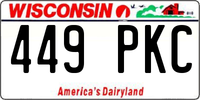 WI license plate 449PKC