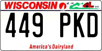 WI license plate 449PKD