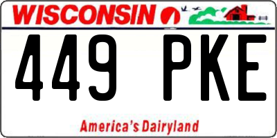 WI license plate 449PKE