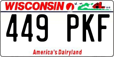 WI license plate 449PKF