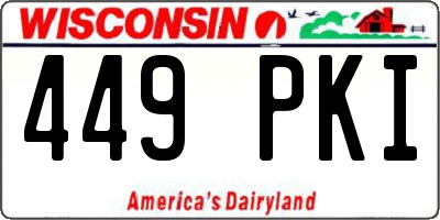 WI license plate 449PKI