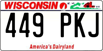 WI license plate 449PKJ
