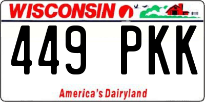 WI license plate 449PKK