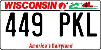 WI license plate 449PKL