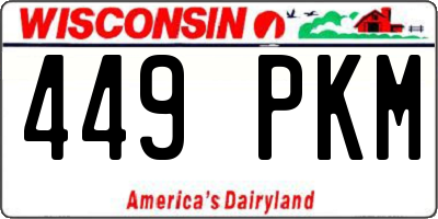 WI license plate 449PKM