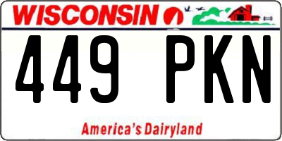 WI license plate 449PKN