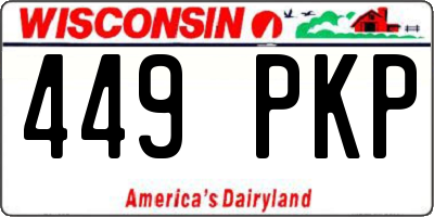 WI license plate 449PKP
