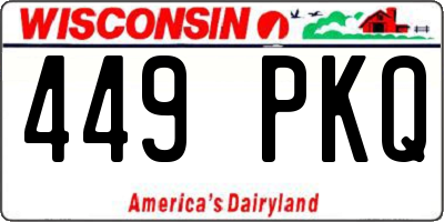 WI license plate 449PKQ