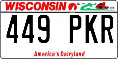 WI license plate 449PKR