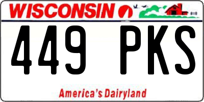 WI license plate 449PKS