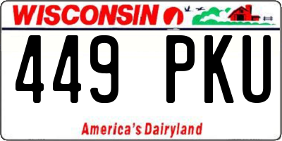 WI license plate 449PKU