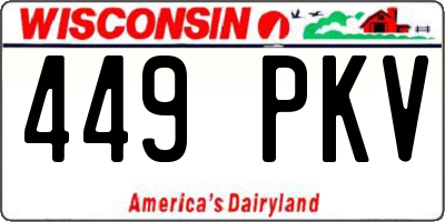 WI license plate 449PKV