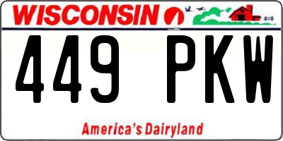 WI license plate 449PKW