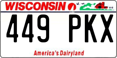 WI license plate 449PKX