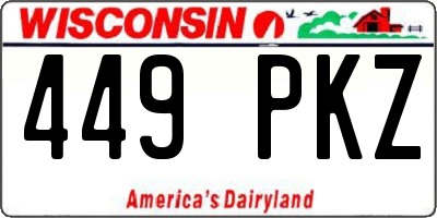 WI license plate 449PKZ