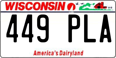 WI license plate 449PLA