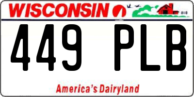 WI license plate 449PLB