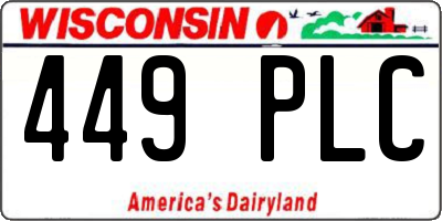 WI license plate 449PLC