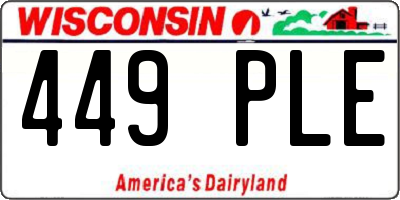 WI license plate 449PLE